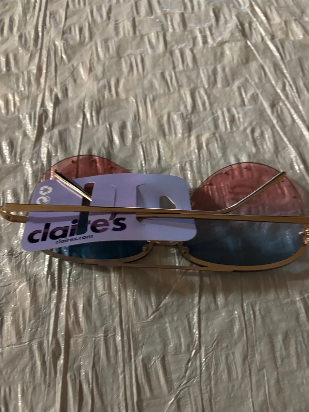 Claire's Pink and Blue Gradient Aviator Sunglasses
